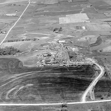 An aerial view of the land at College Boulevard and Quivira that would become Johnson County Community College.