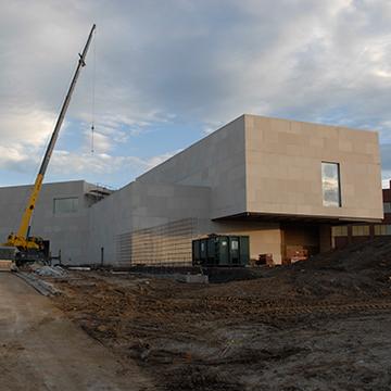 The Nerman Museum of Contemporary Art is shown under construction.